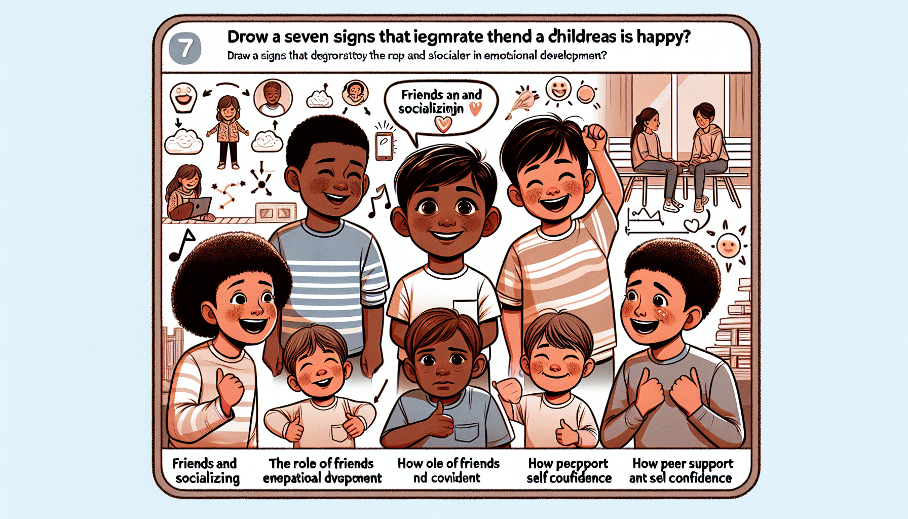 Srećno dete sa prijateljima